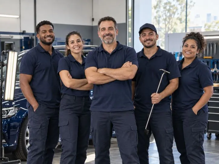 Equipe de martelinho de ouro pronta para atender